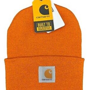 Carhartt Men’s Orange Marmalade‎ Fold Over A18 Beanie Hat NWT